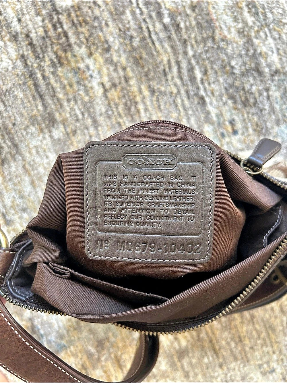 Coach Signature Jacquard Crossbody Shoulder Bag Brown & White - Picture 5 of 5